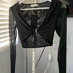 Glassons Cropped Long Sleeve Top